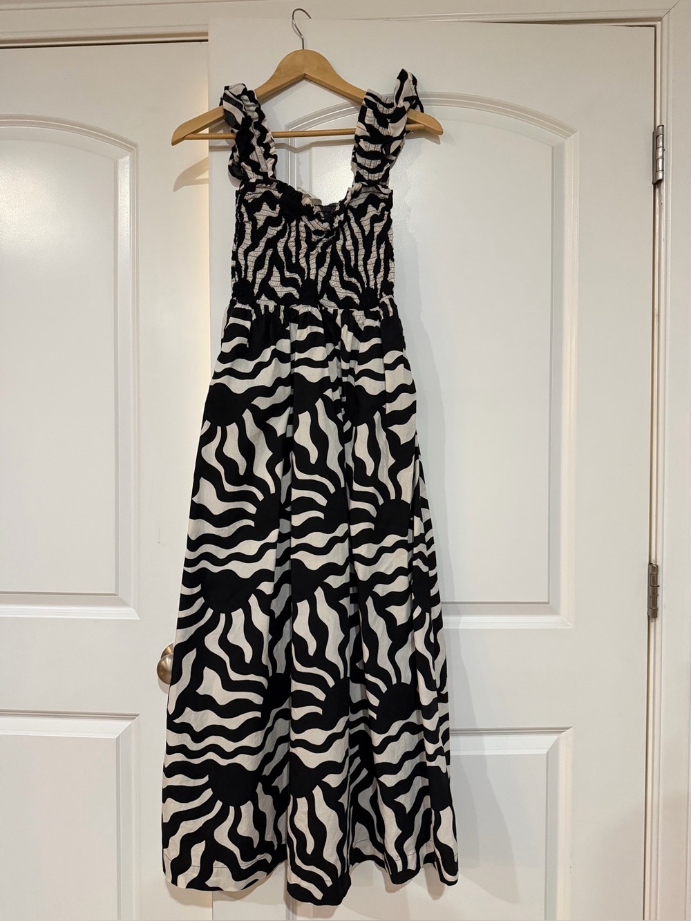 LOFT Beach Poplin Ruffle Strap Maxi Pocket Dress, Size XXS